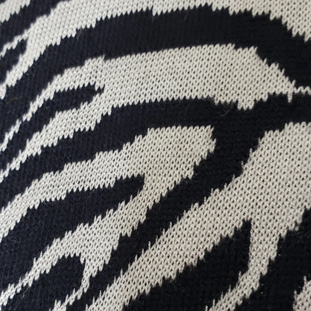 St. John Sport Dress Extra Large Knit Sleeveless Black White Zebra Collared Wool - Picture 10 of 15